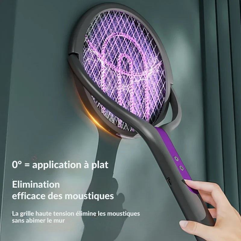 ZAP - Raquette électrique rechargeable Anti insectes + Lampe Piège