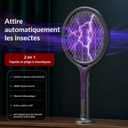 ZAP - Raquette électrique rechargeable Anti insectes + Lampe Piège
