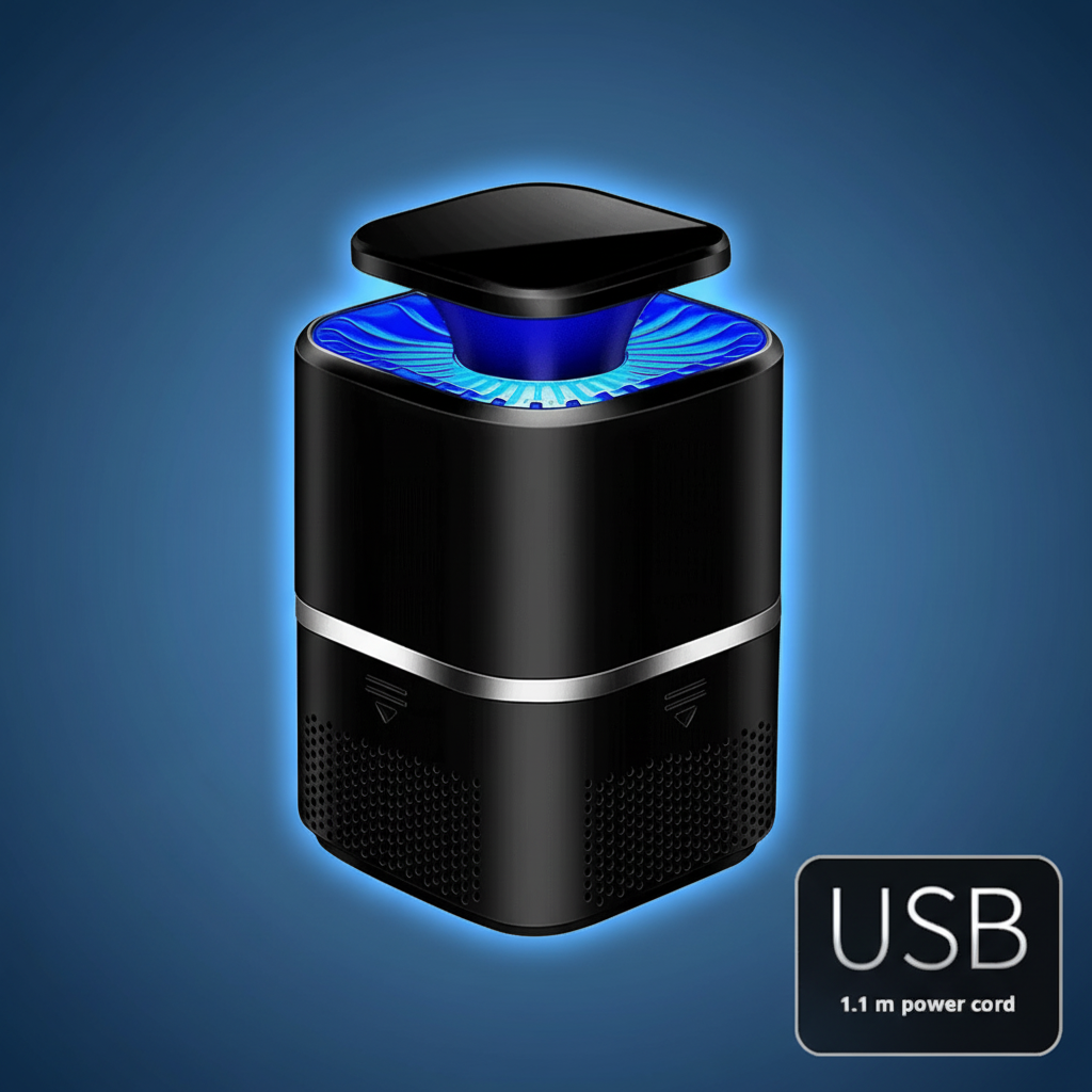 Lampe noire USB - fond bleu dégradé