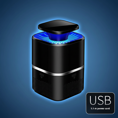 Lampe noire USB - fond bleu dégradé